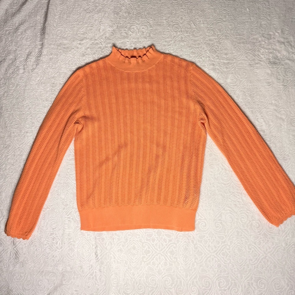 J.Crew Women’s Orange Textured Knit Sweater Size S